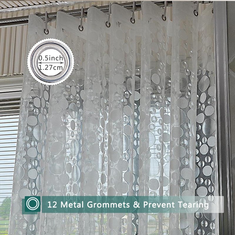 jssablo Shower Curtain Liner, 100% Waterproof Peva Shower Curtains with 3 Duty Heavy Bottom Magnets and 12 Rust Proof Grommets, 72x72 Weighted Shower Liner for Shower Stall, Bathtubs - Image 2